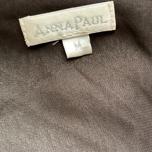 Anna Paul Y2K Silk Ruffled Layered Top Green Brown ombré Fairy Grunge M - Picture 4 of 5